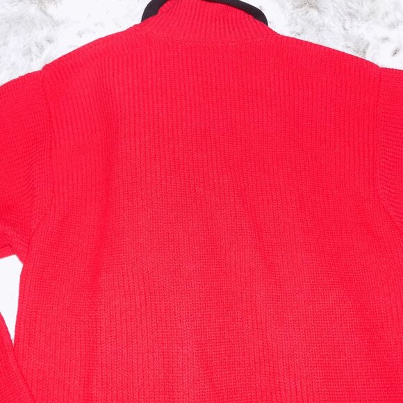 Vintage Pendleton Red and Black Western 100% Virgin Wool Cardigan - Picture 15 of 16